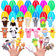 YEAHBEER 24 Pcs Easter Eggs filled with finger puppets packaging