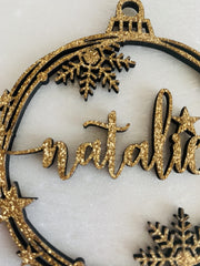 Year variant ornament option for Custom Christmas Name Tree Ornaments