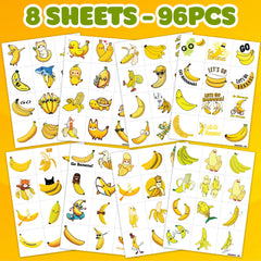 Waterproof banana decals lasting 3-5 days