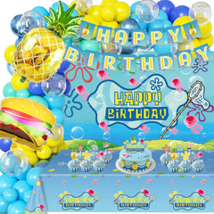 yellow cartoon birthday decorations backdrop