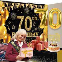 YeohJoy 70th birthday sash with foil lettering