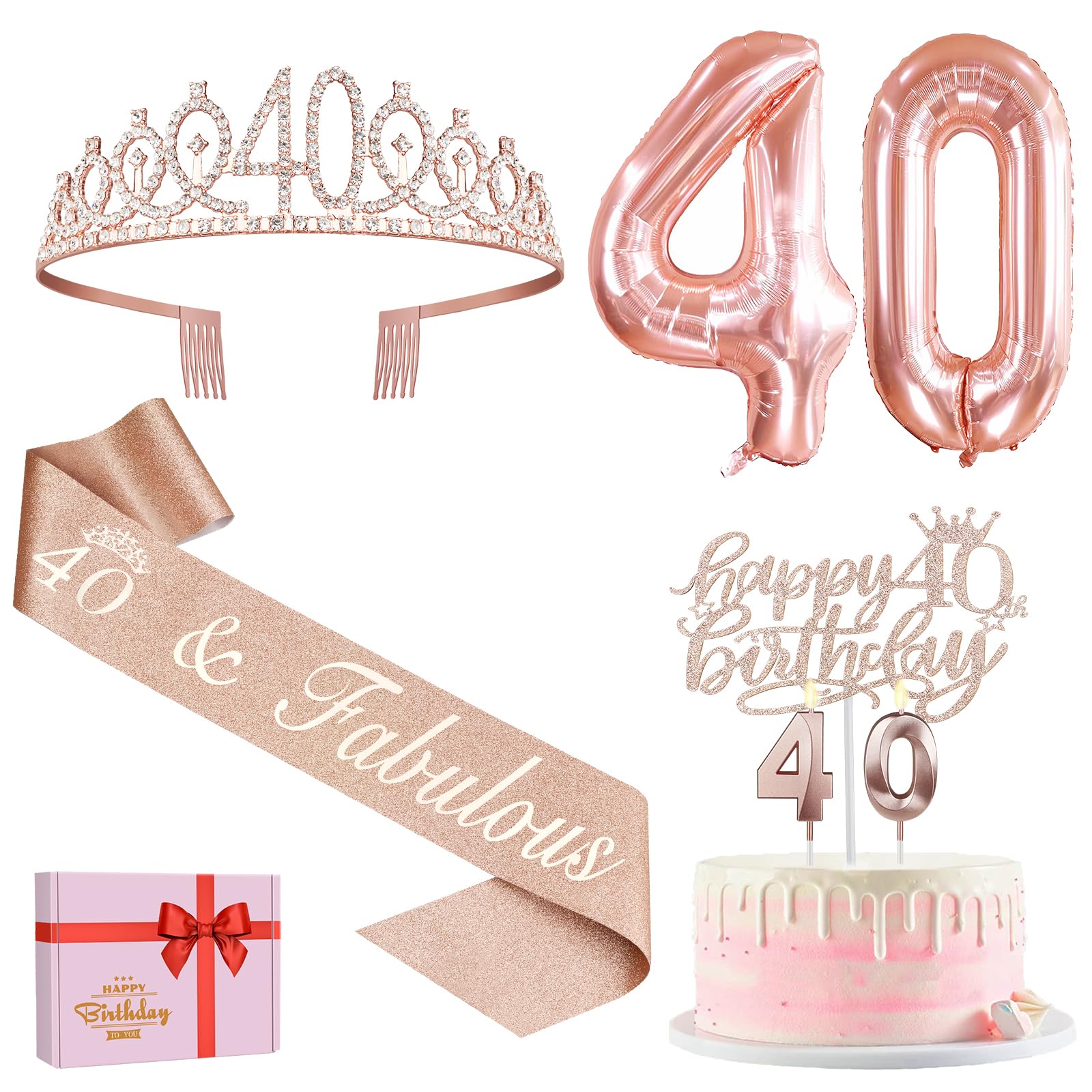 YeohJoy rose gold 40th tiara for women