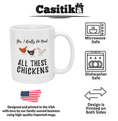 Mug side profile showing comfortable handle for poultry lovers