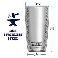 Pour Over Accessory on YETI Rambler 20 oz navy