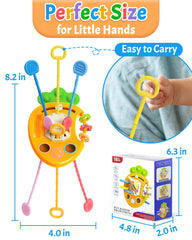 Six strings of different shapes and colors to develop fine motor skills