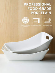 White serving bowls for table service and entertaining