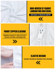 YIBER hazmat suits disposable coveralls white large 5 back image