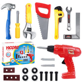 YICORO 20 piece kids tool set with toy drill