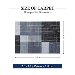 Non slip backing rug YIHOUSE 5x7 blue gray white
