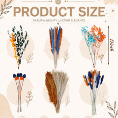 Dried flower bouquet with blue and orange tones by Yinder