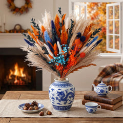 92 piece dried flower assortment including eucalyptus stems