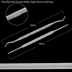 Ingrown toenail lifter with double curved ends and storage case
