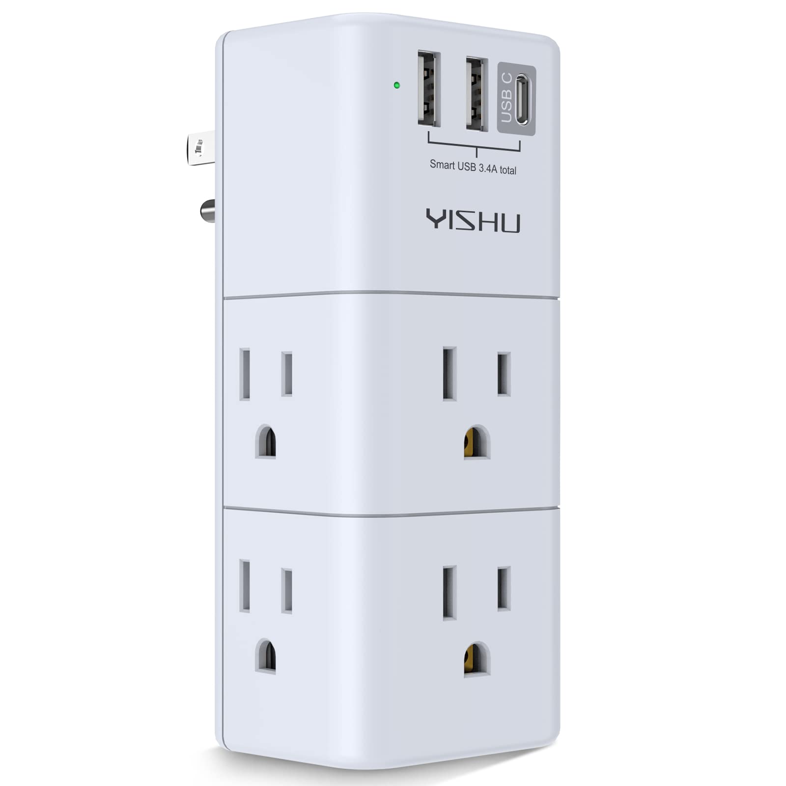 yishu surge protector rotating plug six-outlet design