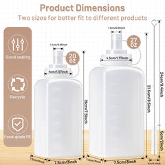 Yiyiring 2-pack condiment squeeze bottle 20oz wide mouth