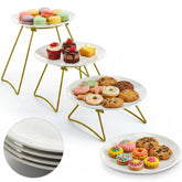 Yiyiring four-tier dessert stand with white porcelain plates