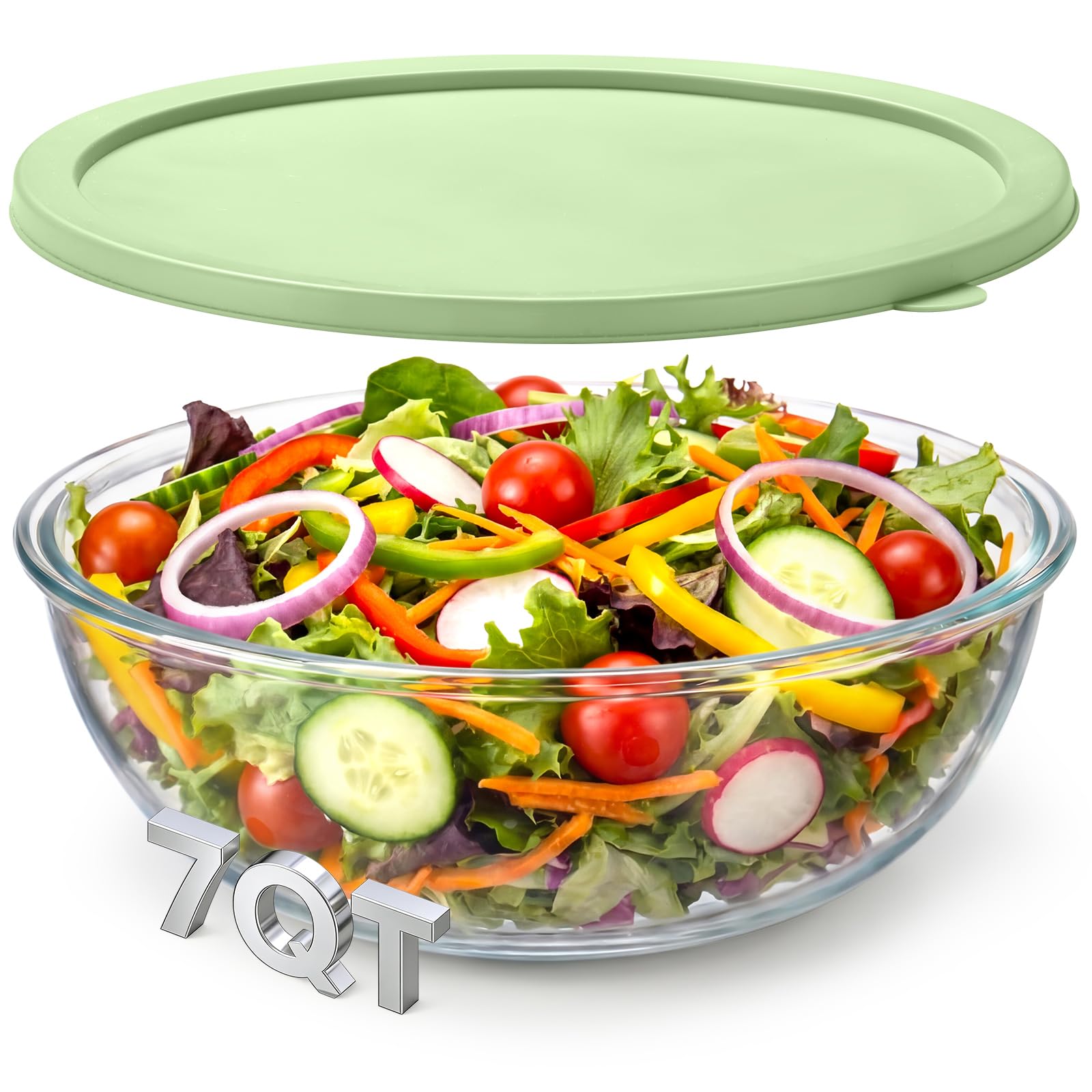 Yiyiring 7qt glass mixing bowl 31 cm diameter