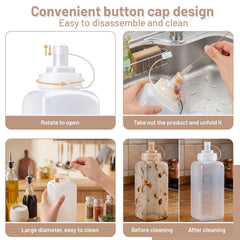 Yiyiring condiment squeeze bottle translucent body with scale