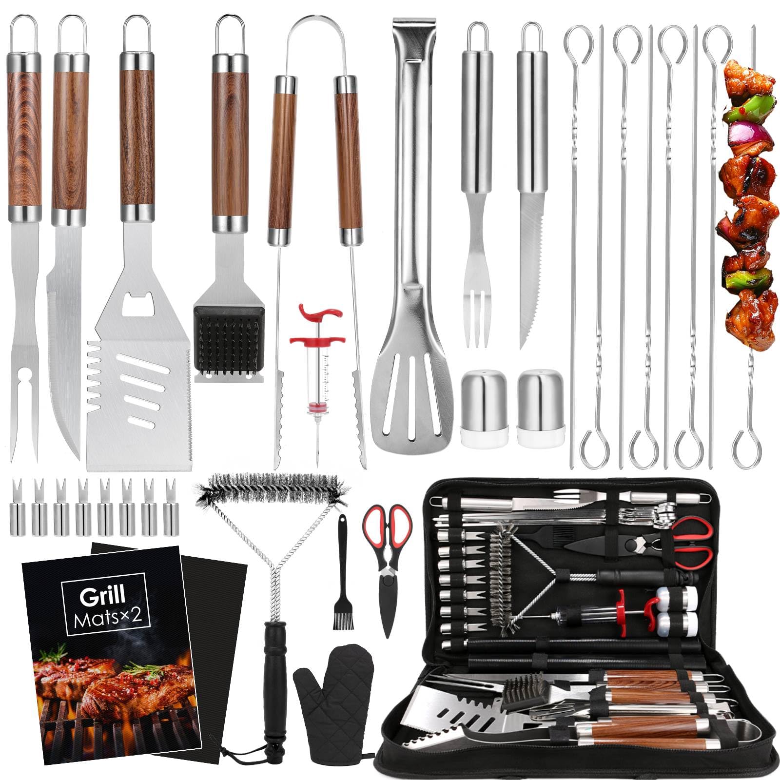 yoehka bbq grilling accessories set 34pcs complete kit