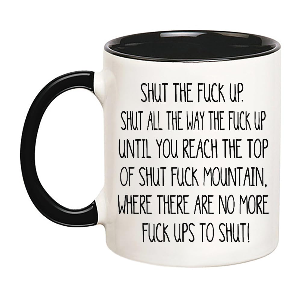 YOLANDEEUROKOK 11 oz black mug Shut The Fuck Up design