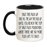 YOLANDEEUROKOK 11 oz black mug Shut The Fuck Up design