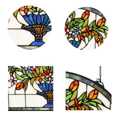 195 pieces hand-cut glass and 22 gems on panel