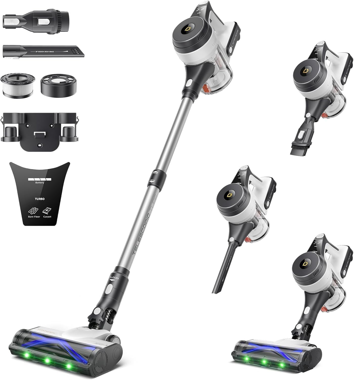 YONNDER M1 cordless vacuum cleaner silver exterior