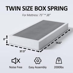YORMDMO 8 Inch Twin Box Springs metal foundation close up