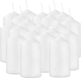YOROXRG 2x4 inch white unscented pillar candles 20 pack close up