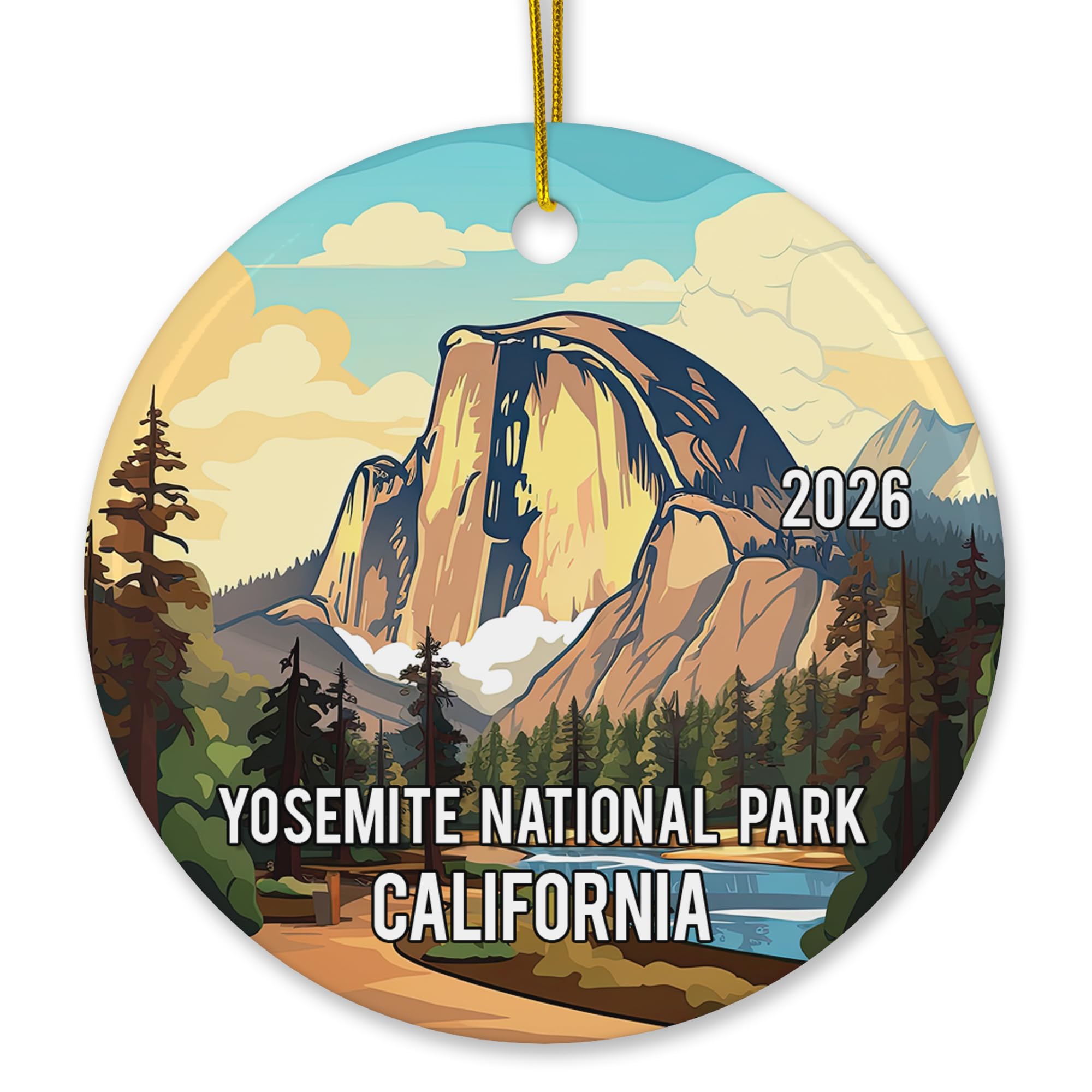 Yosemite National Park California 2026 ornament front view