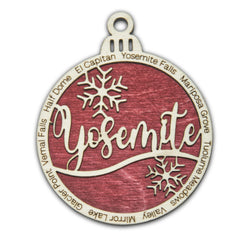 Yosemite National Park Christmas Ornament round birch two-layer construction