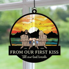 You & Me We Got This custom couple wedding keepsake suncatcher includes hanging chain and suction cup