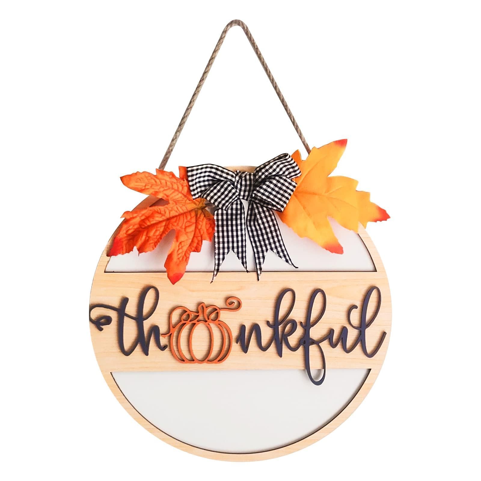 YOUDRN Thanksgiving Wood Sign round red design