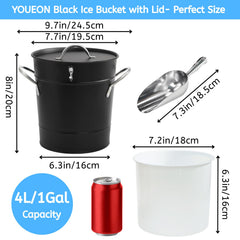 YOUEON ice bucket with removable plastic liner