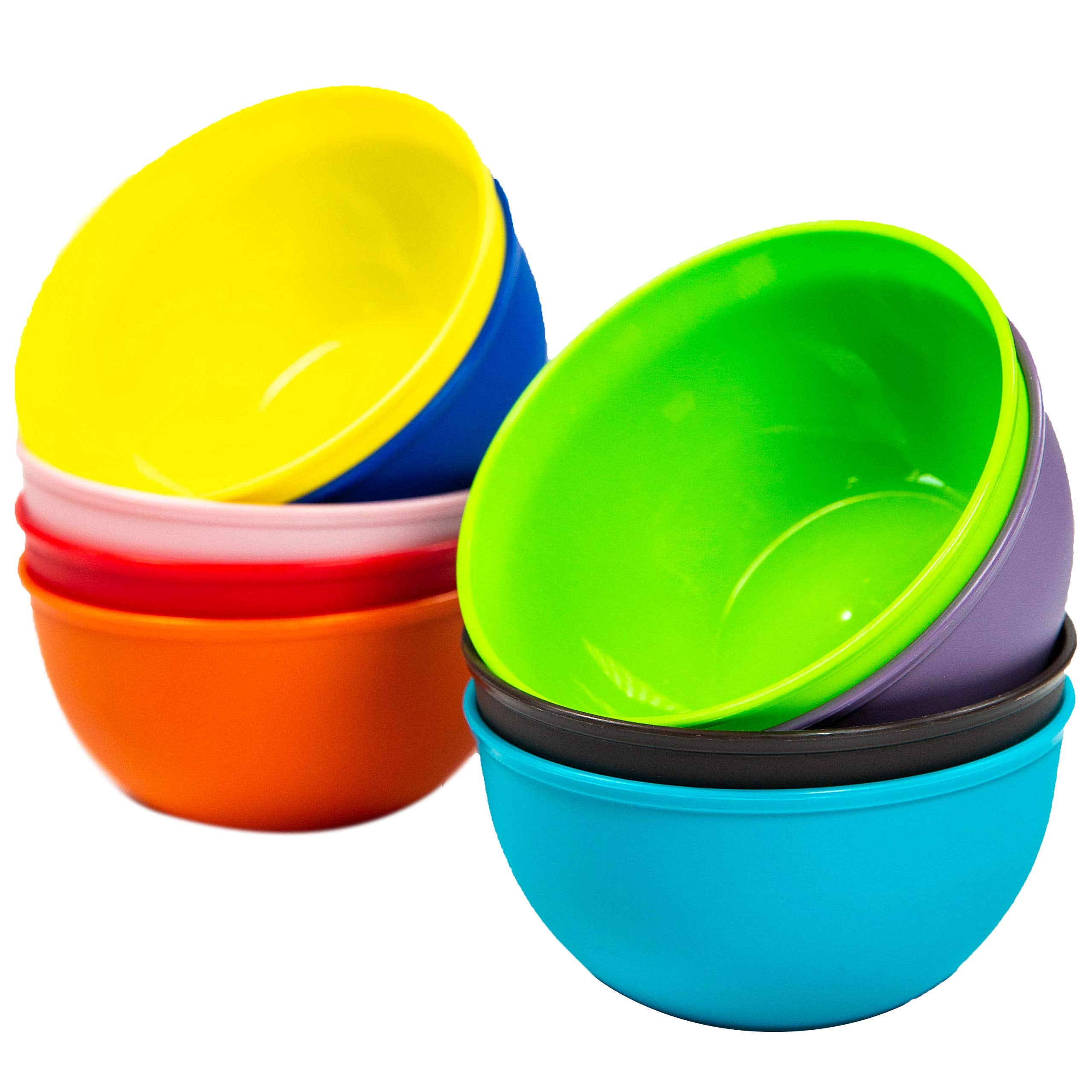 Youngever 9 pack 10 oz plastic bowls rainbow colors