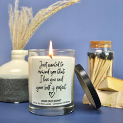 Your Butt is Perfect candle ready to gift packaging