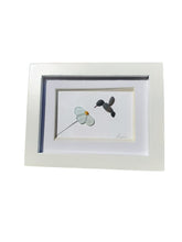 Your World Rocks authentic sea glass flower art in white frame