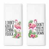 YRTKACX Flamingo Quote Towel 2 Pack 16x24 inch microfiber waffle towels for kitchen