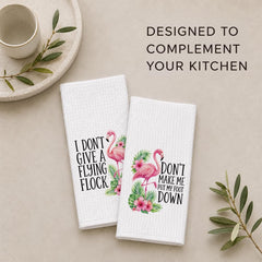 Gift-ready Flamingo Quote towel set by YRTKACX
