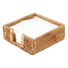 Yuanan rattan napkin holder square natural 7.08x7.08x2.36 inches