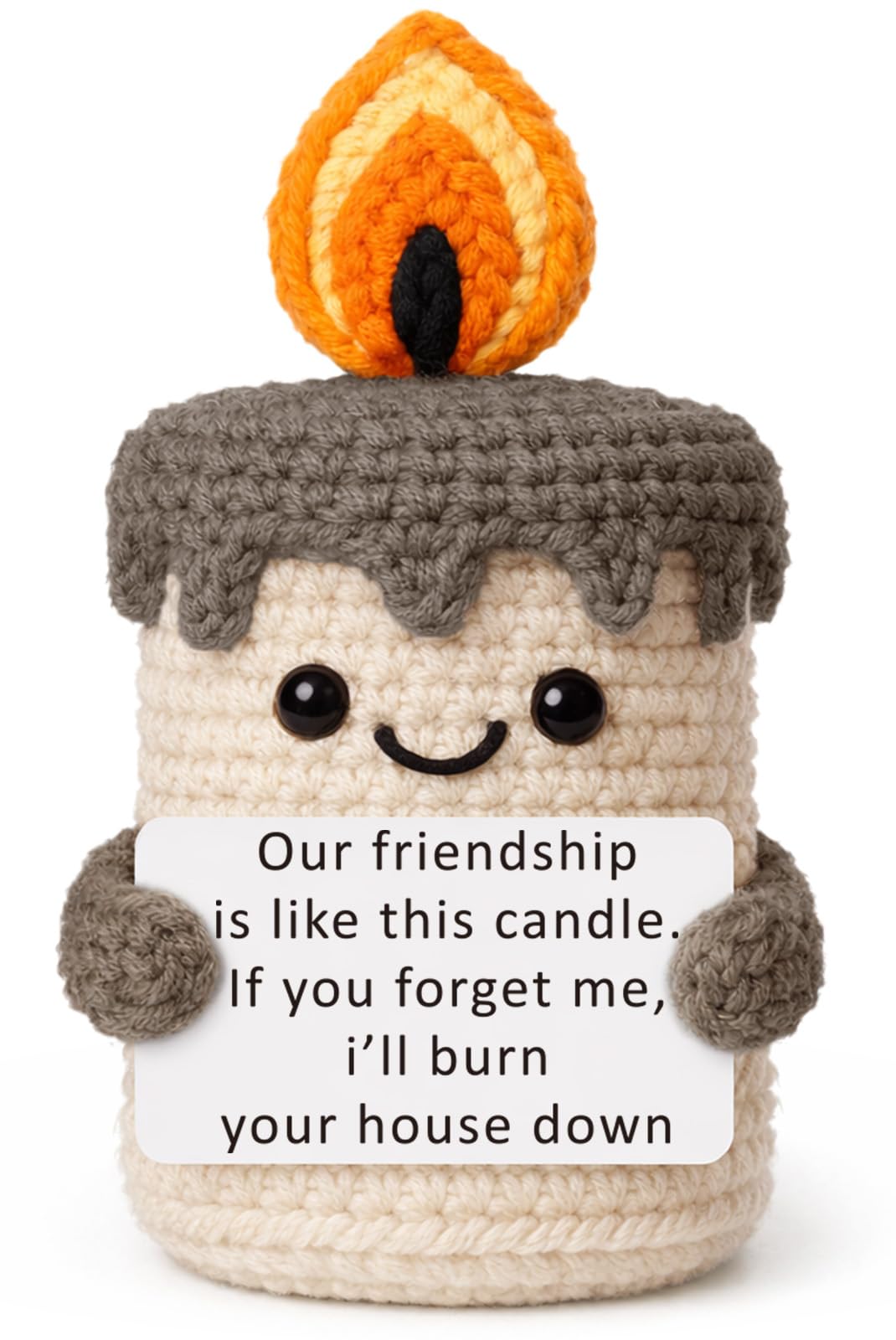 YUEYUQIU funny best friend gift handmade crochet candle for women and men