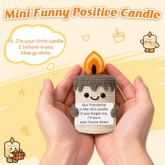 Handmade crochet candle decor by YUEYUQIU compact 3.5 tall 1.9 wide