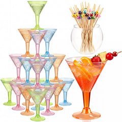 Yungyan blue 7 oz plastic martini glass