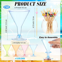 Yungyan rose pink 7 oz plastic martini glass
