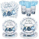 Yungyan blue jean baby shower dinner plates 9 inch