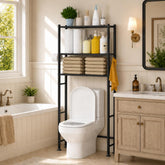 Yutrchey over toilet storage cabinet with paper holder and 4 hooks