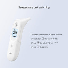 ear thermometer packaging includes batteries and storage case