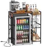 Yuyetuyo mini fridge stand with storage in a kitchen setup