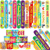 YYMYMGJ 48 pcs reading book slap bracelets set