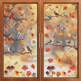 ZAEW 9 sheets Tree Cardinal Bird Fall Window Clings on glass surface