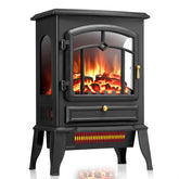 ZAFRO electric fireplace stove ebony finish front view